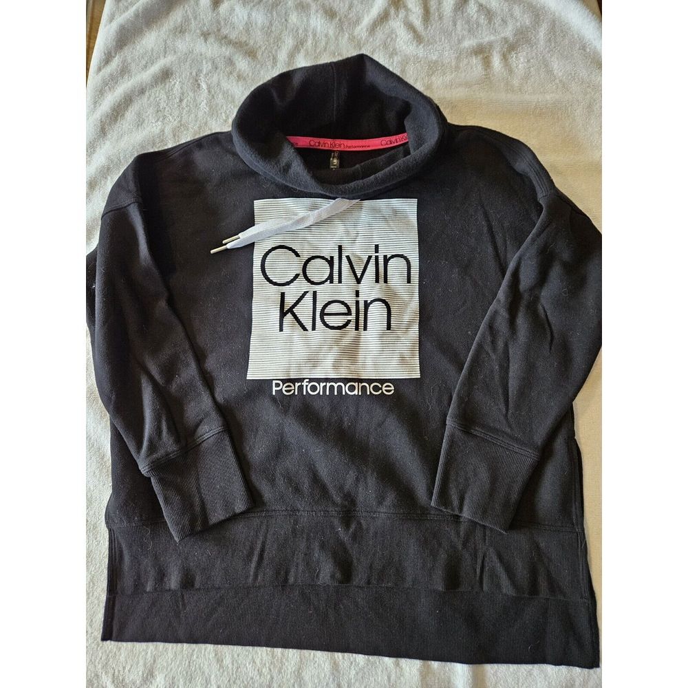 calvin klein performance hoodie pullover Medium Black And White Cowl Neck